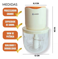 Processador Triturador Alho Mega Power Elétrico Grande (600ml)