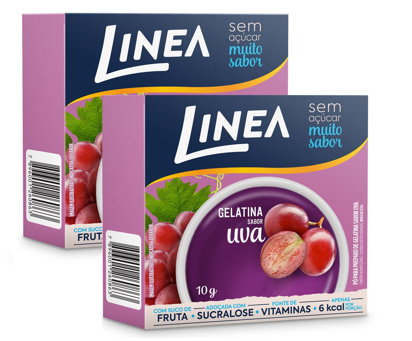 Linea Gelatinas em Pó com Suco de Fruta Sem Açúcar (2x10g) - Sabores: