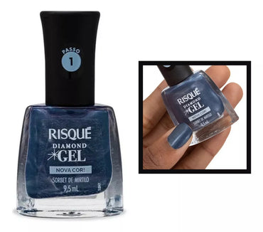 Risqué Esmalte Diamond Gel: Sorbet de Mirtilo Metálico (9,5ml)