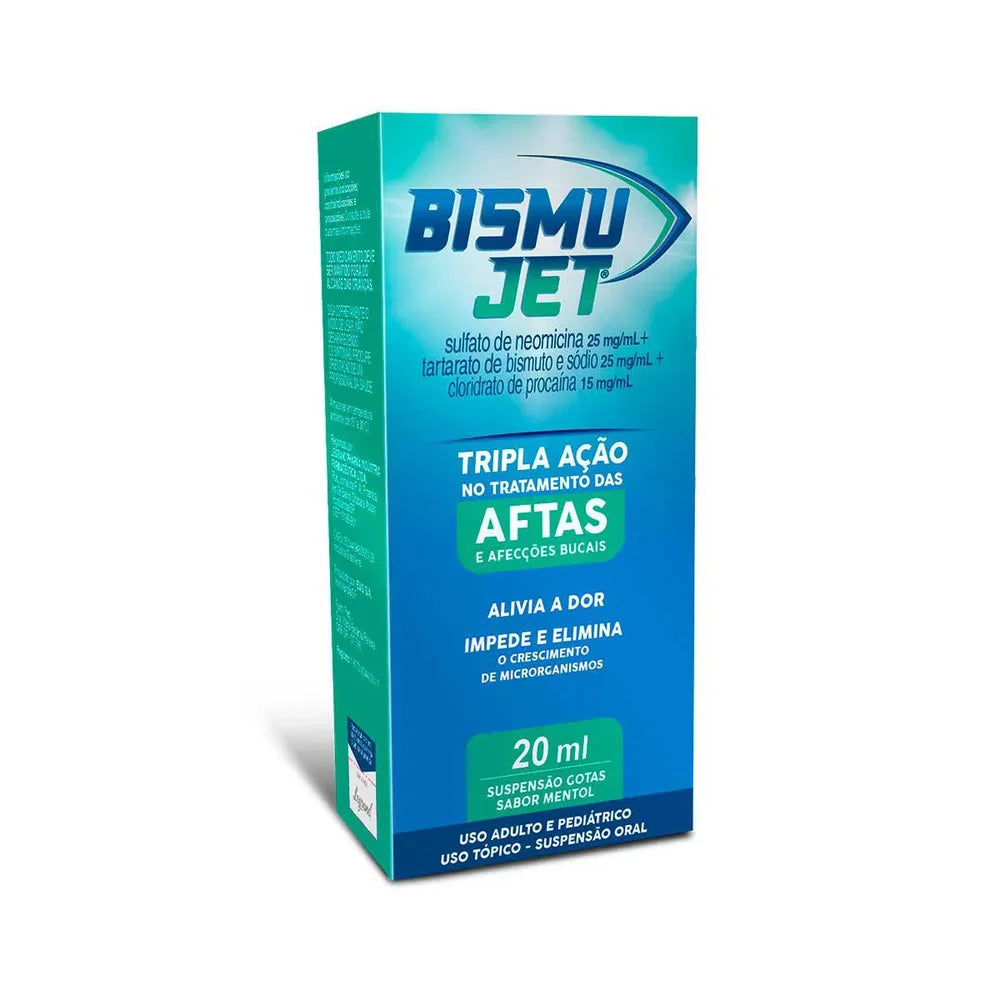 Bismu-Jet 15mg/ml + 25mg/ml + 15mg/ml Solução Frasco Gotejador (20ml)