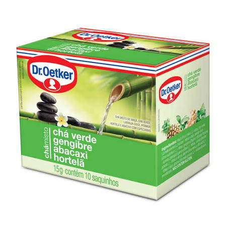 Dr. Oetker Chá de Abacaxi, Hortelã, Gengibre e Chá Verde - 10 sachês (15g)