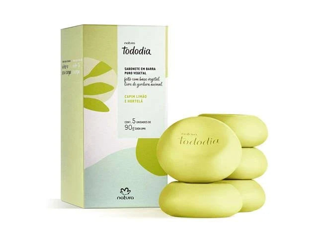 Natura Sabonete em Barra Tododia: Capim Limão e Hortelã (450g)