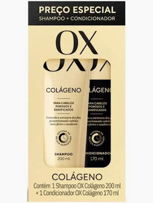 OX Kit Colágeno Shampoo + Condicionador (200ml + 170ml)Oferta!