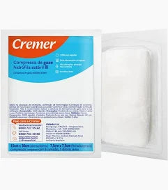 Compressa De Gaze Estéril Cremer 7,0Cm X 7,0Cm Pacote 10 Unidades