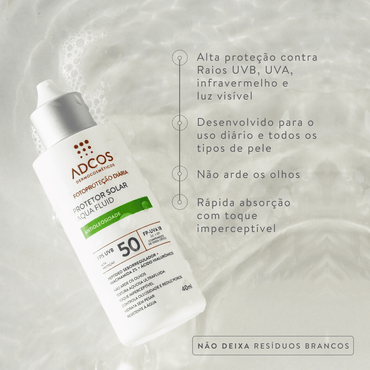 Protetor Solar Aqua Fluid FPS 50 - Unidade (40ml) - Cores: