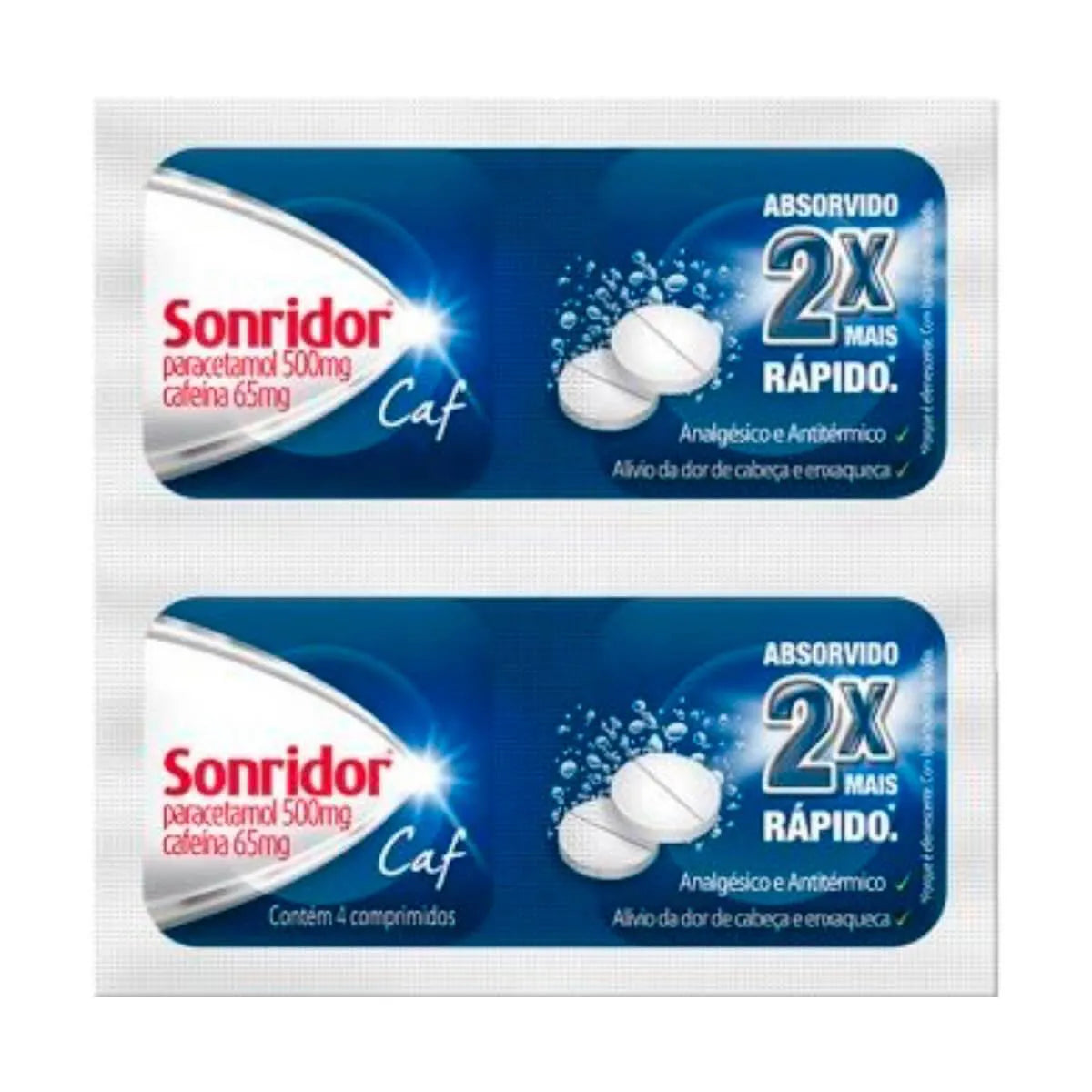 Sonridor Caf Paracetamol 500mg + Cafeína 65mg 2 comprimidos efervecentes