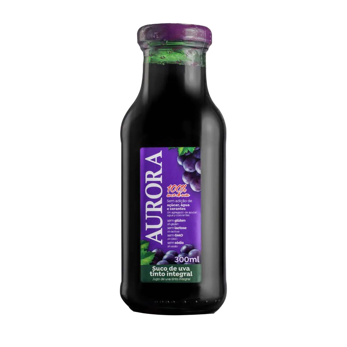 Suco Tinto Uva Integral 300ml Aurora
