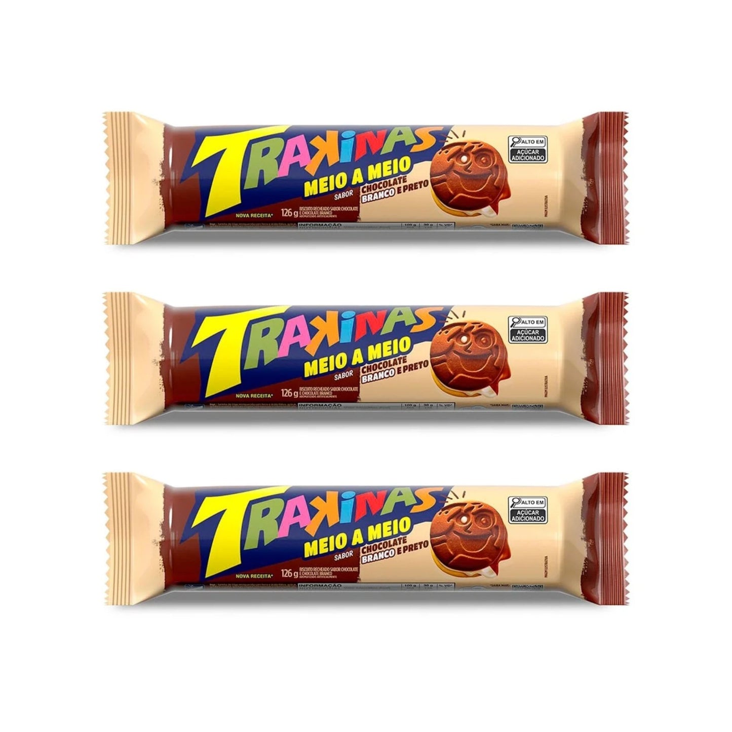 Trakinas Biscoito Recheado (3x126g)