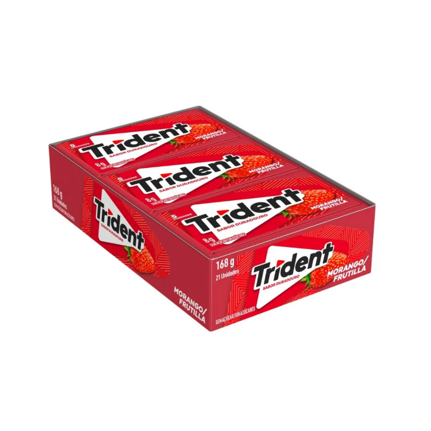 Trident Chiclete: Morango Sem Açúcar - 21x8g (168g)
