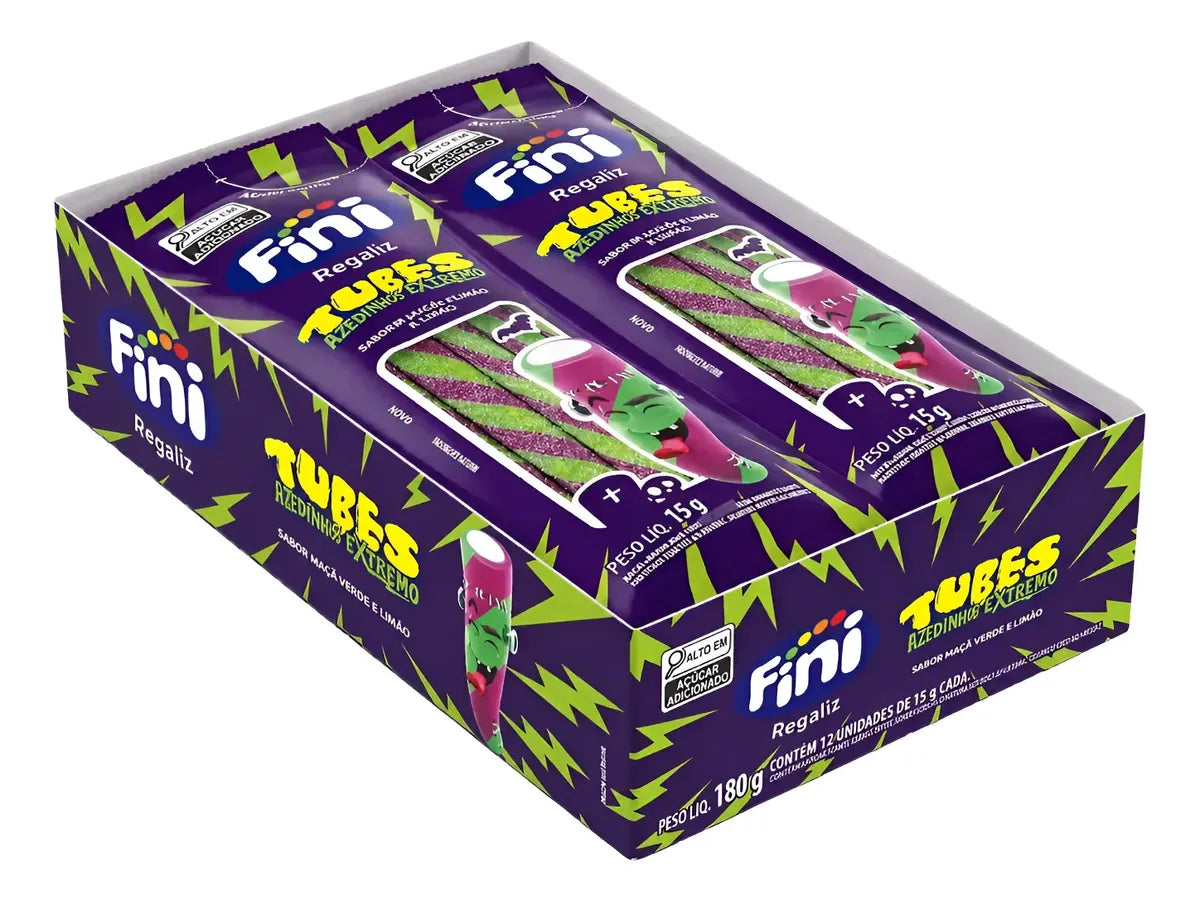 Fini Tubes Azedinho Extremo Maçã Verde E Limão 180g