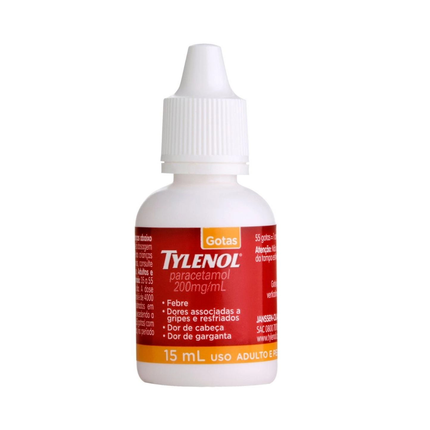 Tylenol Paracetamol 200mg/ml Solução Gotas (15ml)