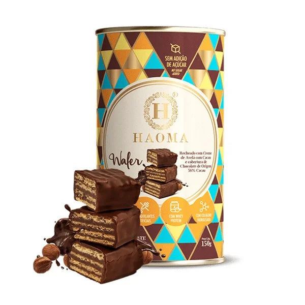 Haoma Wafer Recheado de Creme de Avelã 56% Cacau (150g)