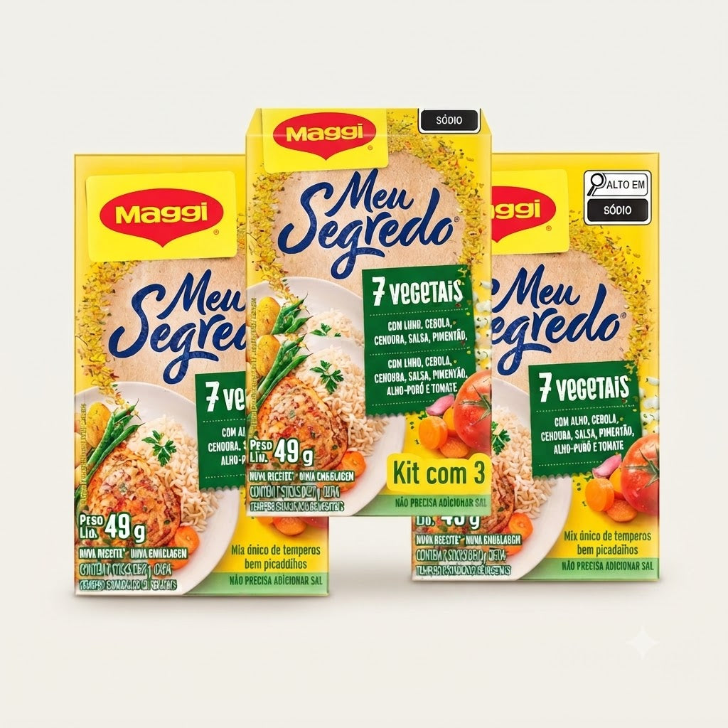 Maggi Tempero Meu Segredo: 7 Vegetais Com Alho, Cebola E Salsa (3x49g)
