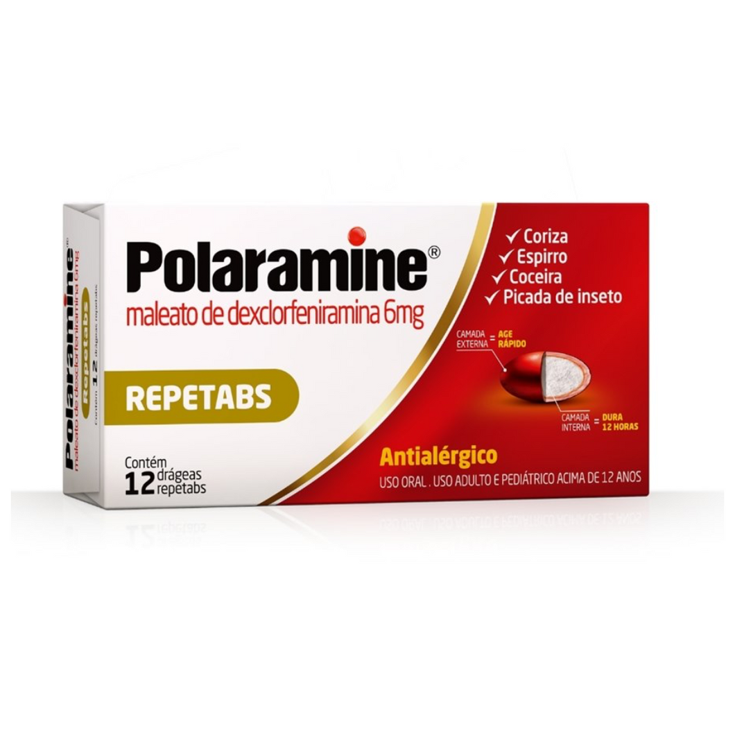 Polaramine Repetabs 6Mg Ação Prolongada 12 Comprimidos
