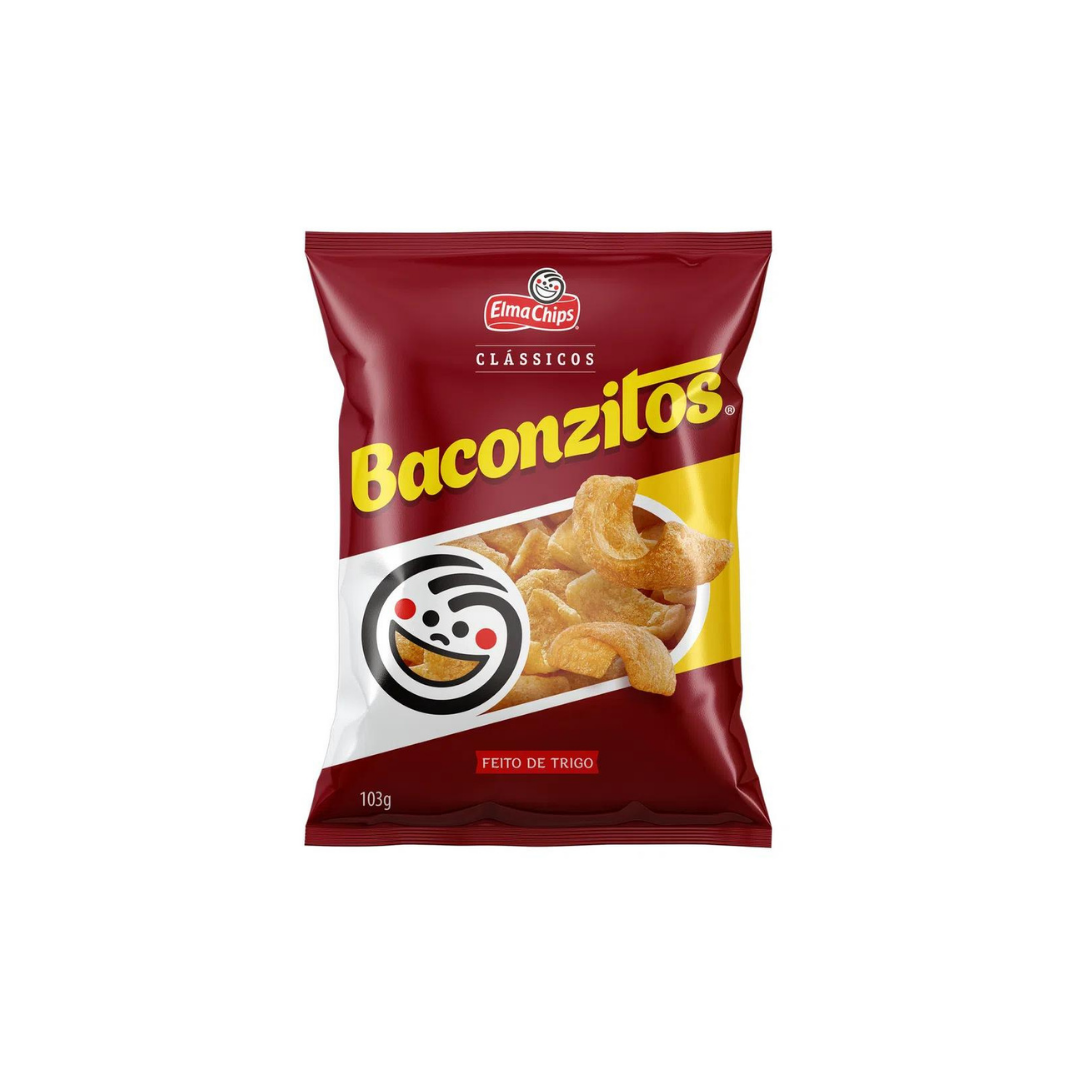 ROTA DA GULA - Salgadinho Elma Chips Baconzitos 103g Cebolitos