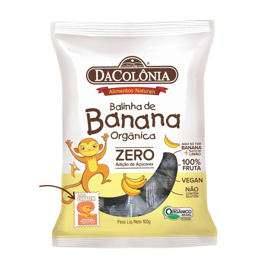 Bala De Banana Orgânica Zero Açúcar 100g  104G
