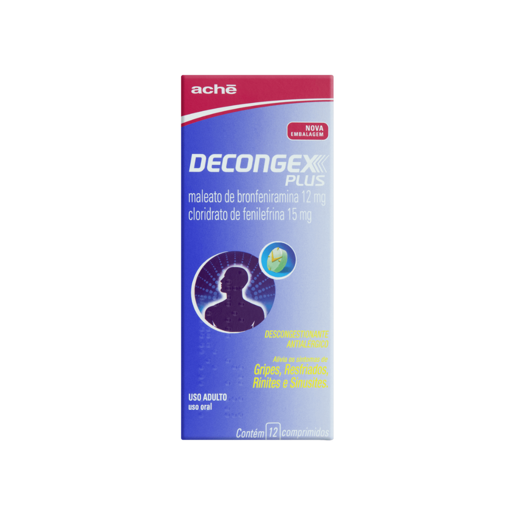 Decongex Plus 12Mg + 15Mg - 12 Comprimidos