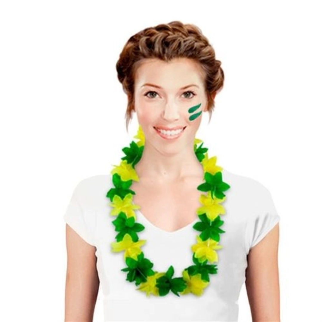 Colar Havaiano Verde E Amarelo